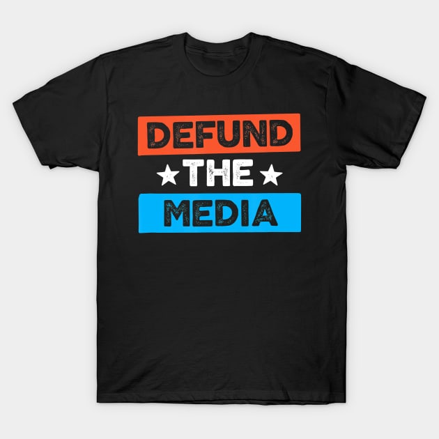 Defund the Media Protest Vintage Social Distance T-Shirt by oblongataexpand